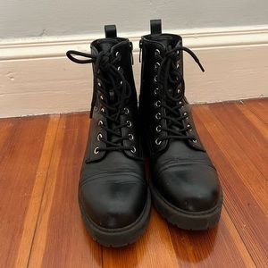 Black combat boots
